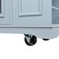 HOMLUX 54" Mobile Kitchen Island with Glass Door Storage in Grey and Blue, , large