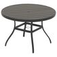 Hearth and Haven 5-Piece Outdoor Metal Dining Set with Stackable Chairs and Round Slatted Table in Black, , large