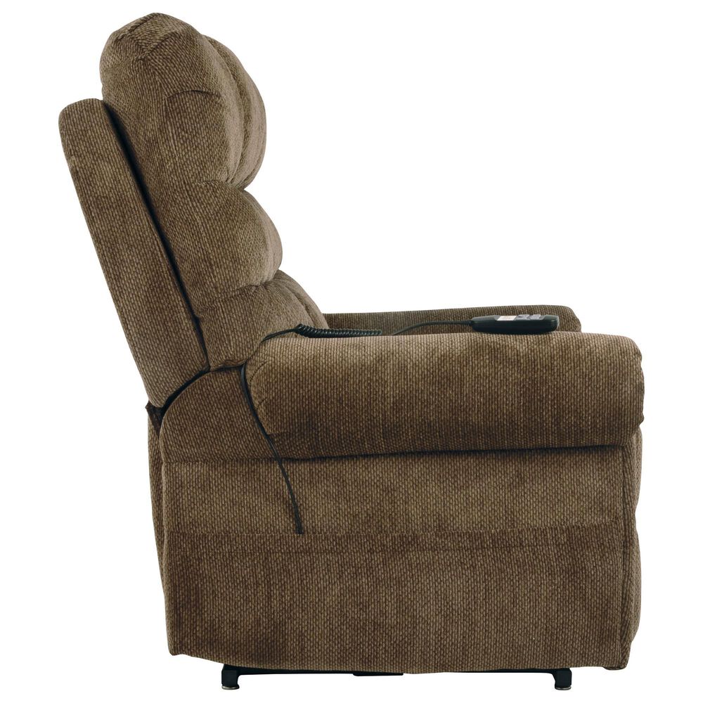 Signature Design by Ashley Ernestine Power Lift Recliner in Truffle, , large