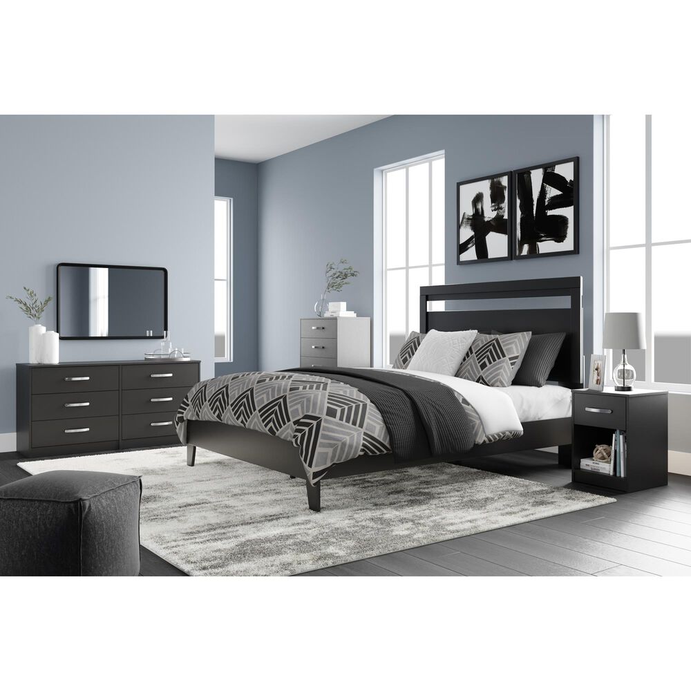 Ashley Finch 1-Drawer Nightstand in Matte Black, , large