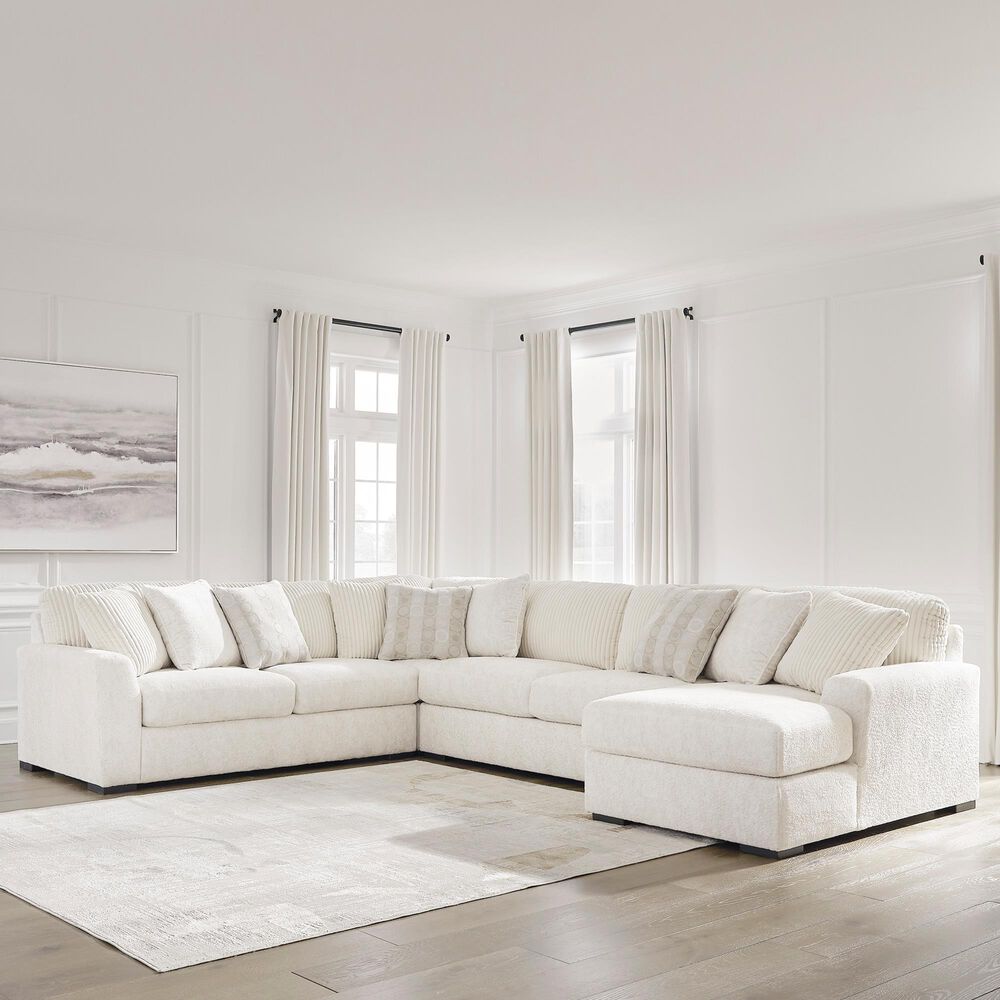 Ashley Chessington 4-Piece Right Facing Sectional with Chaise in Ivory, , large