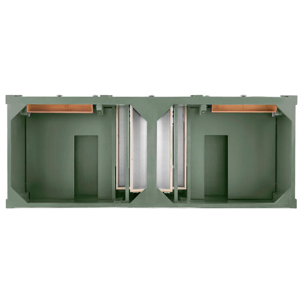 James Martin Vanities Brittany 60" Double Bathroom Vanity in Smokey Celadon with 3 cm Eternal Jasmine Pearl Silestone Top, Rectangular Sinks and FreePower Wireless Charger, , large