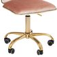 Impressions Vanity Elise Tufted Vanity Chair with Pink Cushion in Gold, , large