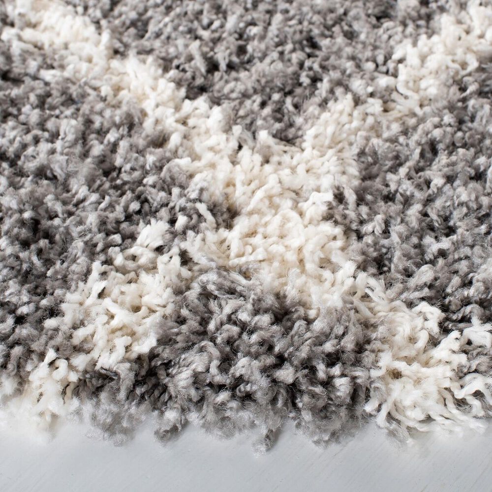Safavieh Venus Shag VNS682J 6&#39;7&quot; Round Grey and Ivory Area Rug, , large