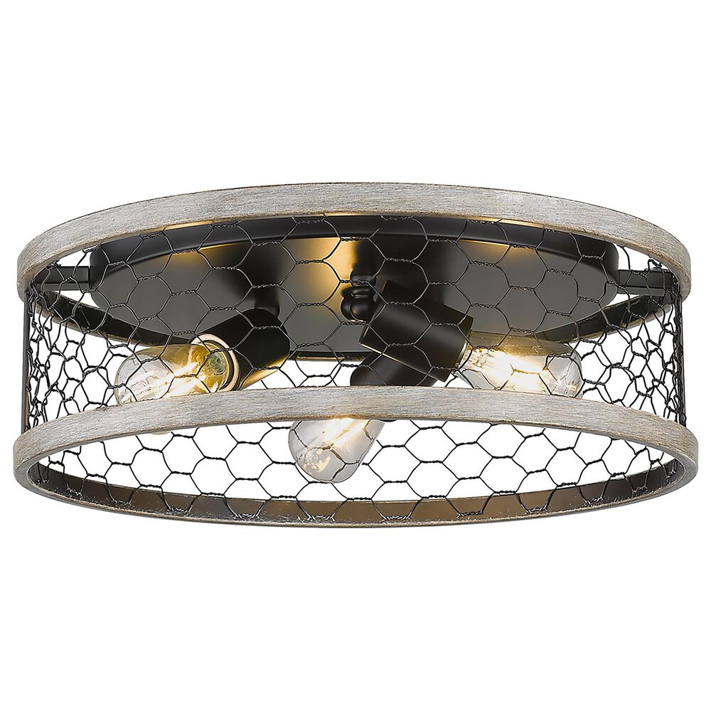 Golden Lighting Bailey 15" Flush Mount in Matte Black, , large