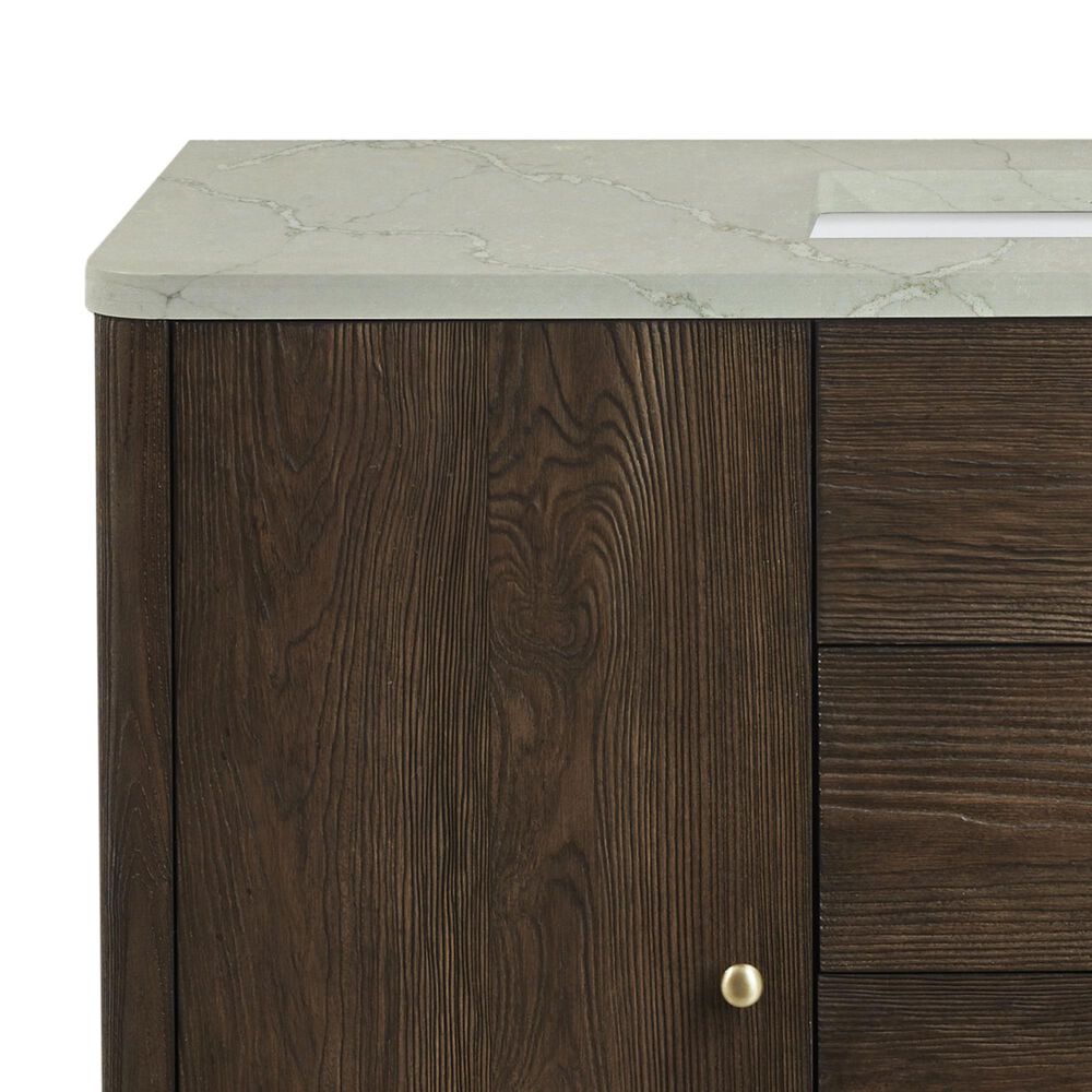 James Martin Vanities Gracyn 48" Single Bathroom Vanity in Sable with 3 cm Victorian Silver Quartz Top and Rectangular Sink, , large