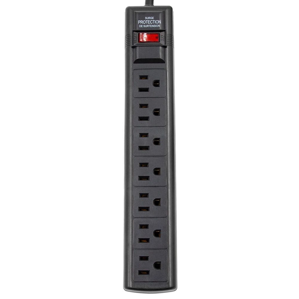 Helios 2-Piece 7 Outlet Surge Protector and Red Series 6' High Speed HDMI Cable 18Gbps in Black, , large