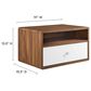 Modway Transmit 1 Drawer and Shelf Wall Mount Nightstand in Walnut White, , large