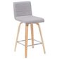 Armen Living Vienna Swivel Counter Height Stool with Gray Upholstery in Patterned Oak, , large