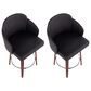 LumiSource Dahlia Swivel Counter Stool with Black Faux Leather Upholstery in Walnut and Chrome (Set of 2), , large