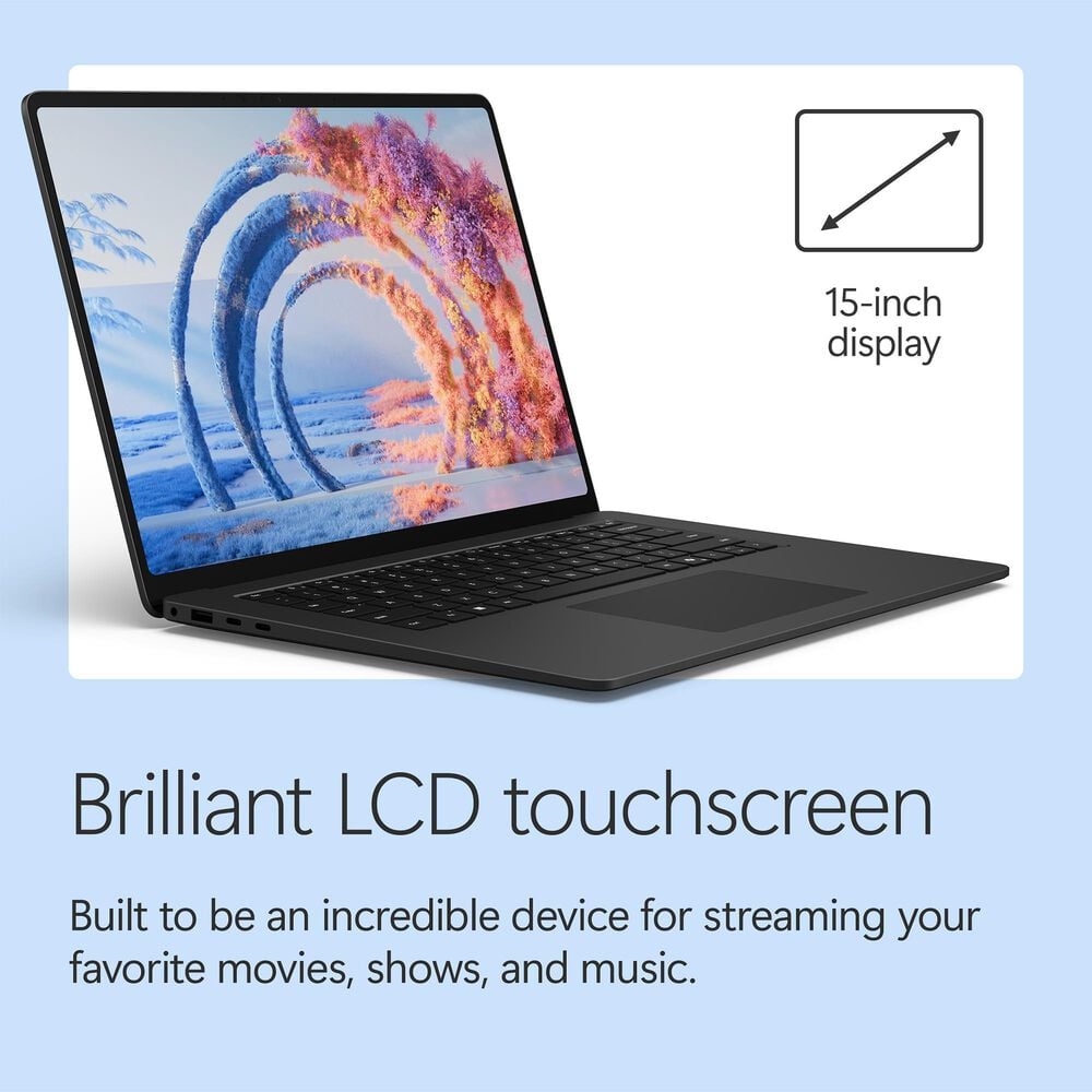 Microsoft Surface Laptop | 15-inch | Snapdragon X2 Elite (12 core) | 16GB RAM | 1TB SSD | Black | Windows 11 | (Latest Model, 8th Edition), , large
