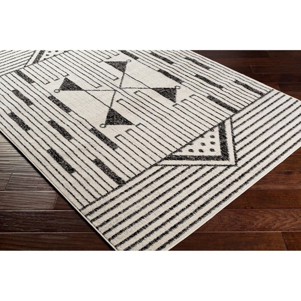 Surya Pisa 6&#39; x 7&#39;9&quot; Black, Gray and Ivory Area Rug, , large