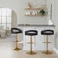LumiSource Grotto Adjustable Bar Stool with Black Faux Leather Upholstery in Gold (Set of 2), , large