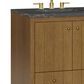James Martin Hudson 30" Single Bathroom Vanity in Honey Oak with 3 cm Parisien Bleu Silestone Top and Rectangular Sink, , large