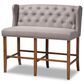 Baxton Studio Alira Bar Stool Bench with Grey Cushion in Walnut, , large