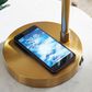 Ashley Abanson Desk Lamp with Wireless Charging + USB in Gold, , large