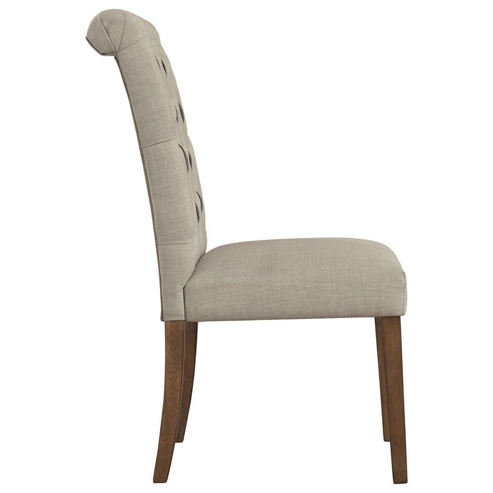 Signature Design by Ashley Harvina Side Chair with Beige Cushion in Light Walnut, , large
