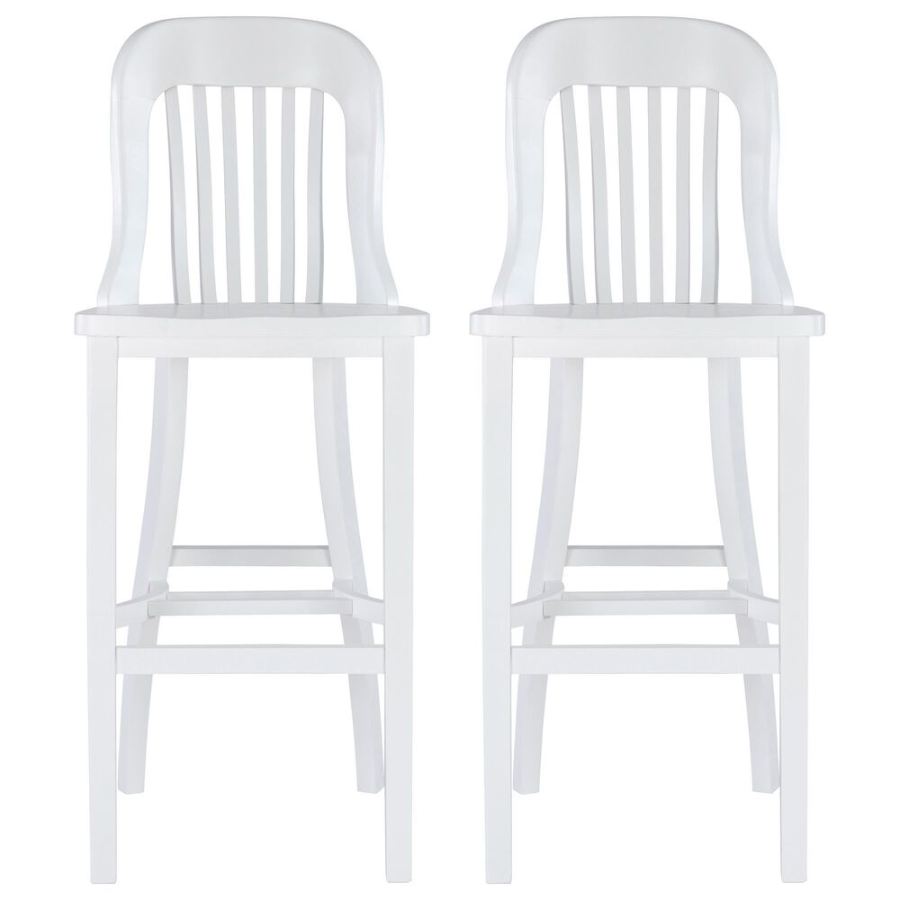 Linon Home Decor Maylen Bar Stool in Lustrous White (Set of 2), , large