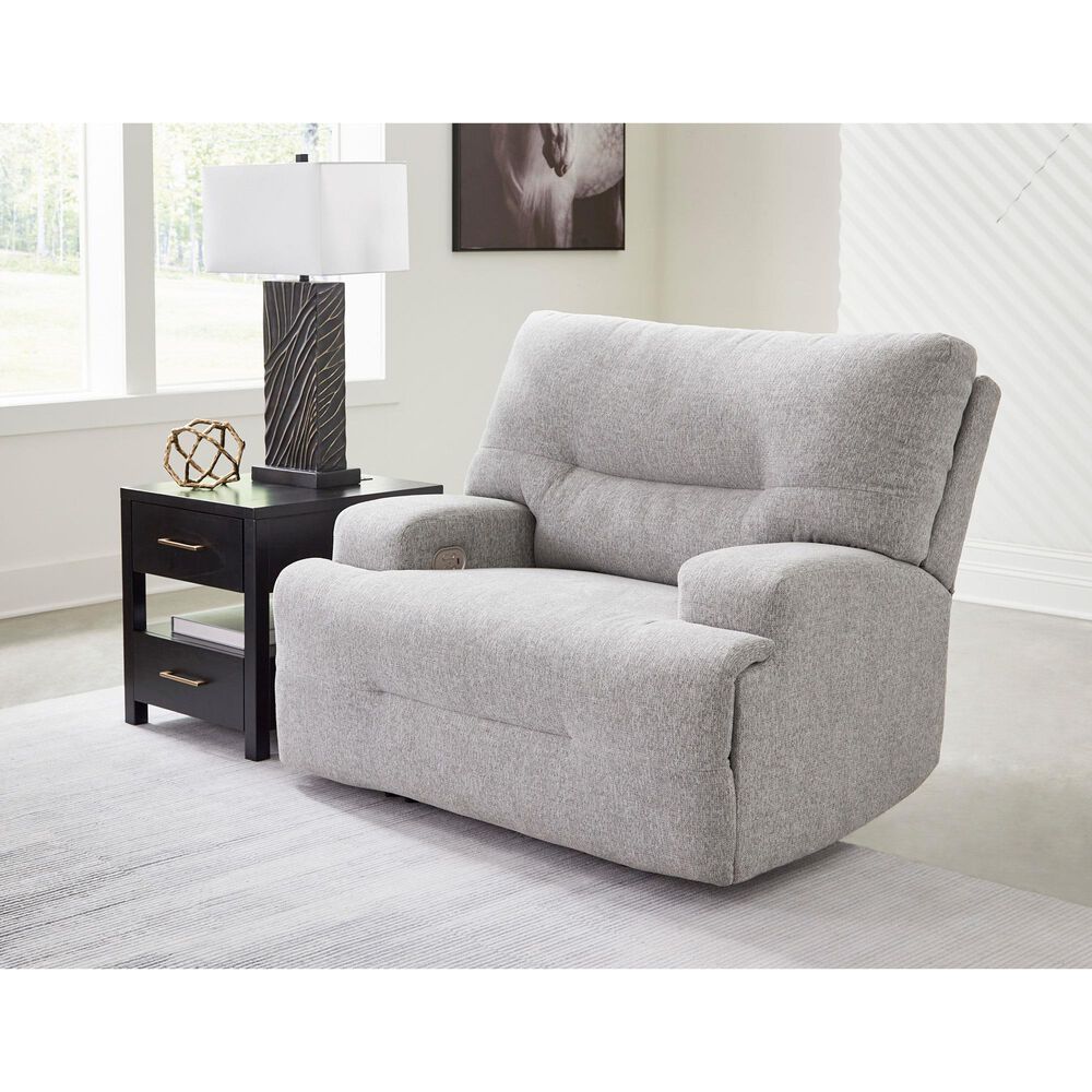 Ashley Acklen Place Power Recliner in Pewter, , large