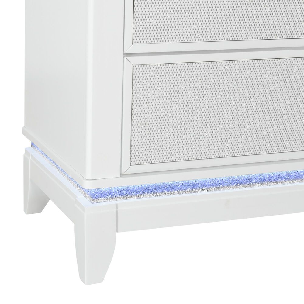 Global Furniture USA Alina 9-Drawer Dresser Only in White with LED, , large