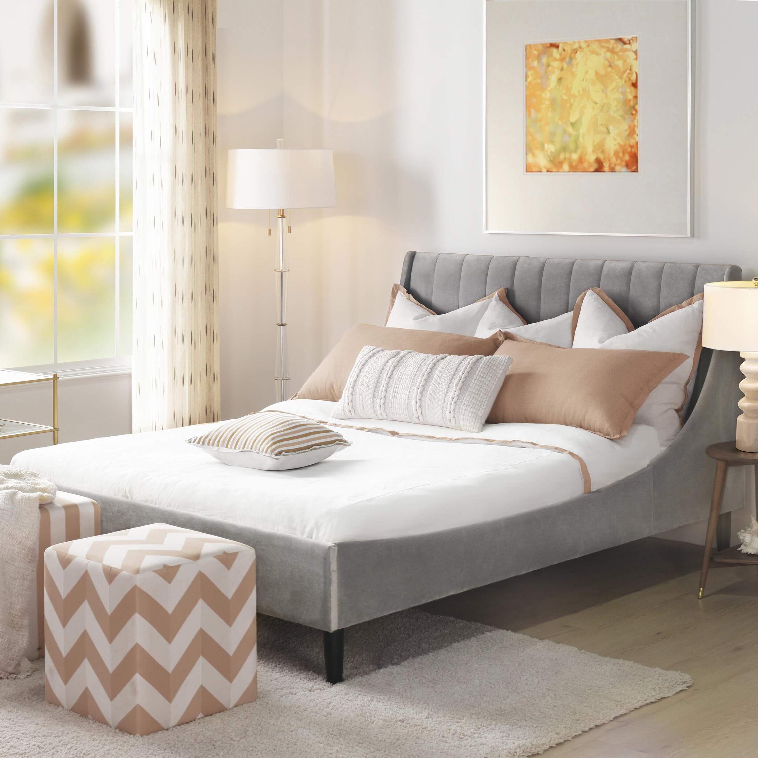 Aspen upholstered platform hot sale bed