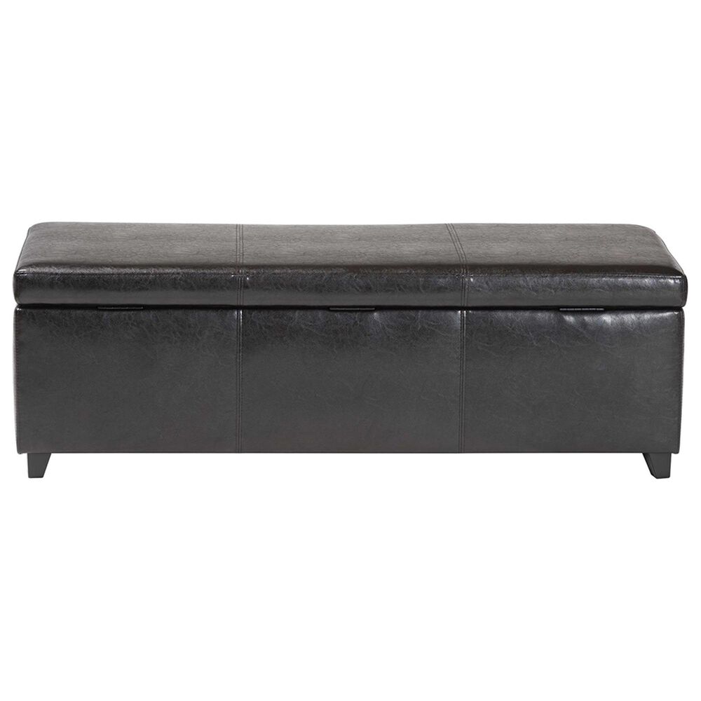 Baxton Studio Bench Storage Ottoman in Dark Brown, , large