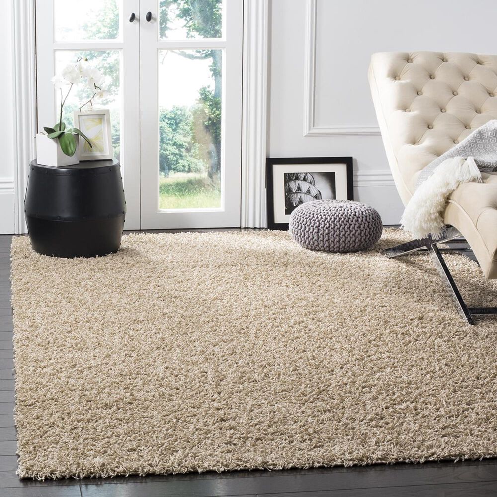 Safavieh Athens Shag SGA119G-10 10&#39; x 14&#39; Beige Area Rug, , large