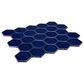 Dal-Tile Artefino Jewel Sapphire 2.5" Framed Hexagon on 12" x 14" Porcelain Mosaic Sheet, , large