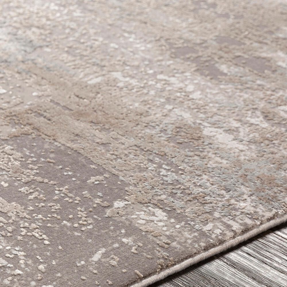 Surya Solar 3&#39; x 9&#39;10&quot; Light Brown, Medium Gray, Charcoal and White Runner, , large