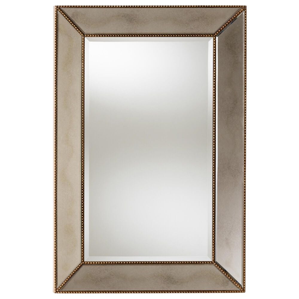 Baxton Studio Neva Rectangular Accent Wall Mirror in Antique Gold, , large