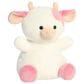 Aurora 13" Belle Strawberry Cow Stuffed Animal in Soft White and Vibrant Pink Strawberry, , large