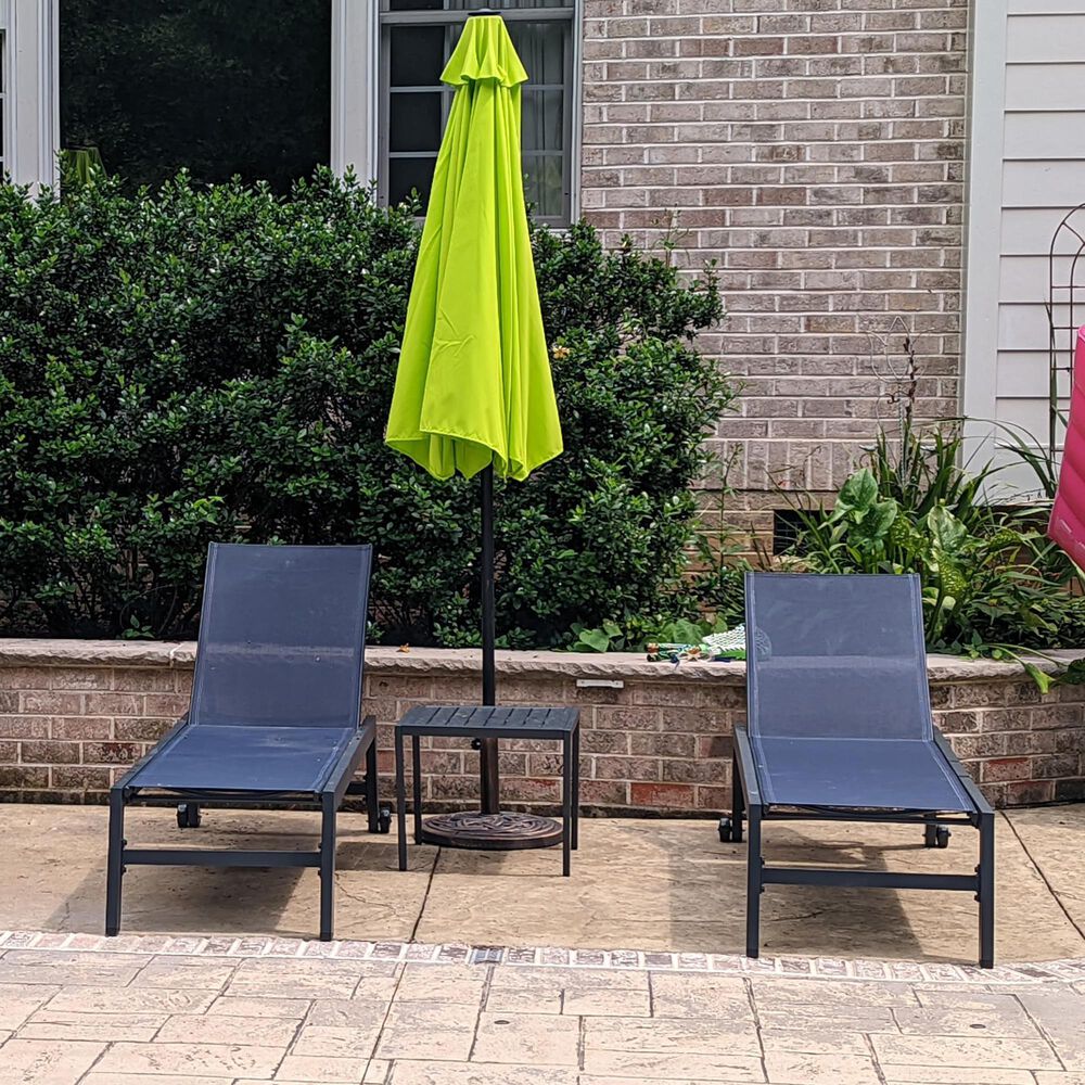 HOMLUX 3-Piece Patio Chaise Lounge Set with Wheels in Navy Blue, , large