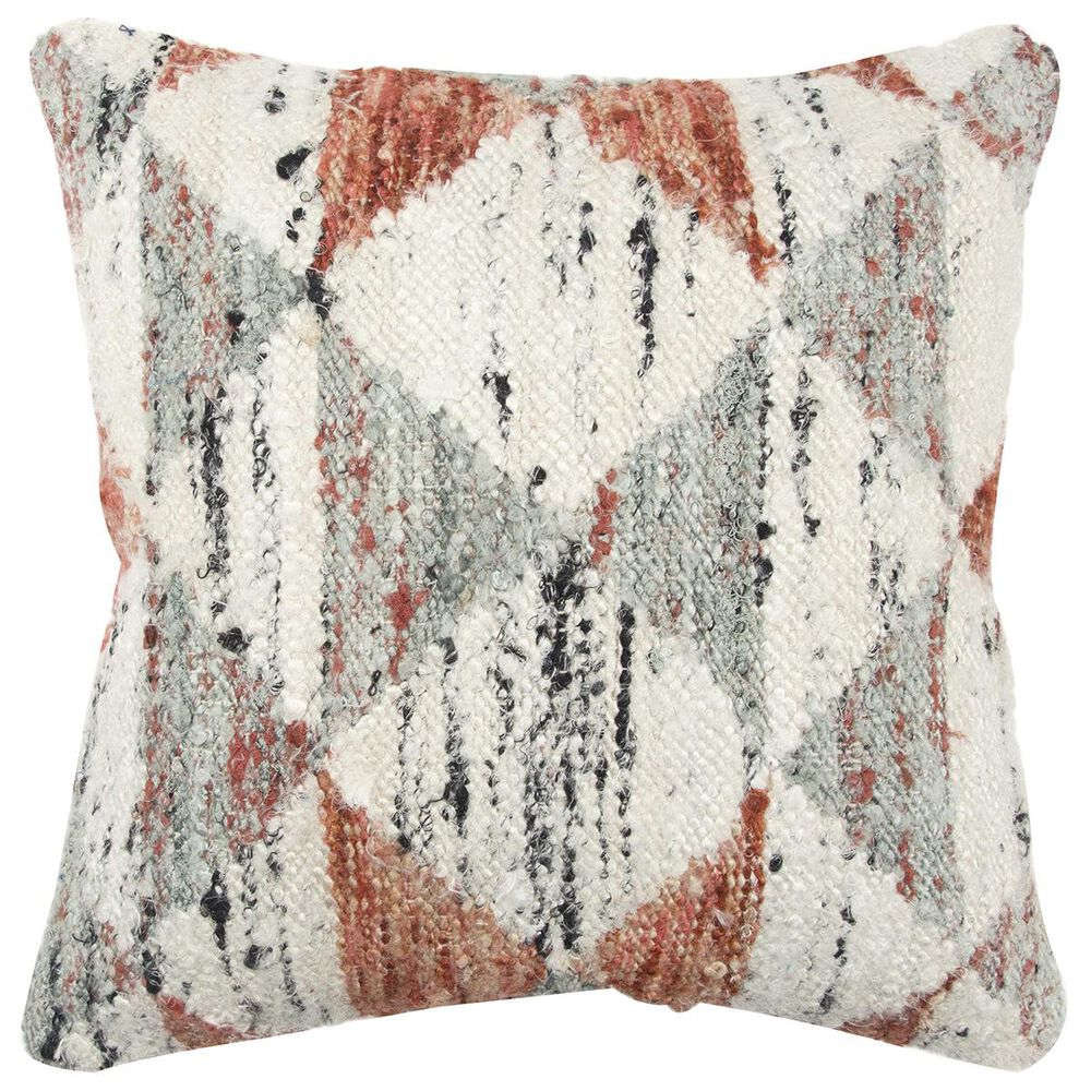 Rizzy Home 20" x 20" Down Pillow in Orange and White, , large