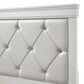 Crown Mark Amalia Queen Upholstered Panel Bed in White, , large