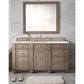 James Martin Vanities Bristol 60" Single Bathroom Vanity in Whitewashed Walnut with 3 cm Carrara White Marble Top and Rectangular Sink, , large