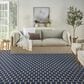 Nourison Twist Reversible 9" x 12" Navy Indoor/Outdoor Area Rug, , large