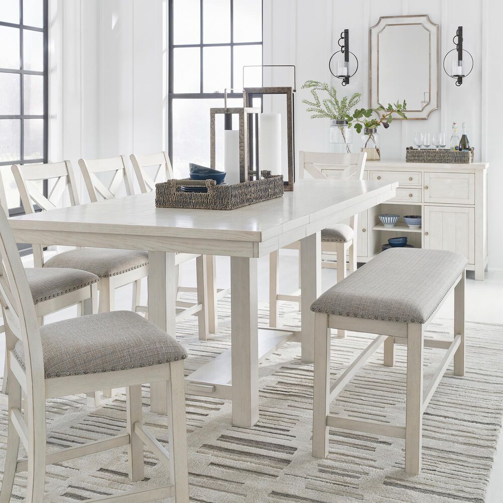 Ashley Robbinsdale 49&quot; Counter Height Bench in Antique White, , large