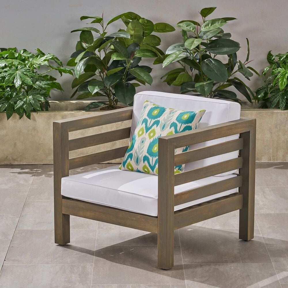 Hearth and Haven Oana Outdoor Club Chair with Cushion in Gray, , large