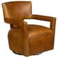 Lexington Home Brands Woodside Leather Swivel Chair in Brown, , large