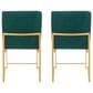 Lumisource Fuji Side Chair with Green Cushion in Gold (Set of 2), , large