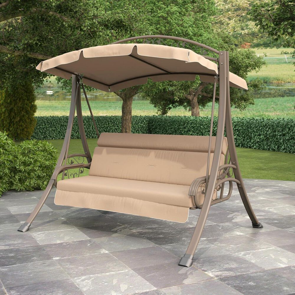 CorLiving Nantucket Patio Swing in Beige, , large