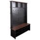 HOMLUX 6-Hook Hall Tree with 16-Compartment in Black and Walnut, , large