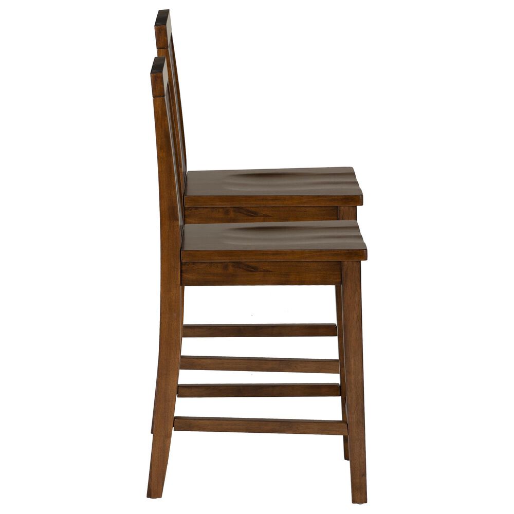 Linon Home Decor Percival Counter Stool in Rich Walnut (Set of 2), , large