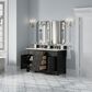 James Martin Vanities Brookfield 60" Double Bathroom Vanity in Black Onyx with 3 cm White Zeus Quartz Top and Rectangular Sinks, , large