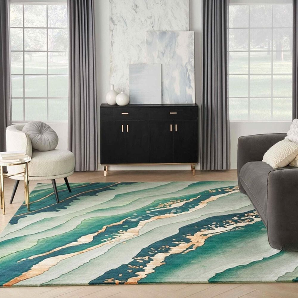 Nourison Prismatic Emerald 9&#39;9&quot; x 13&#39;9&quot; Area Rug, , large
