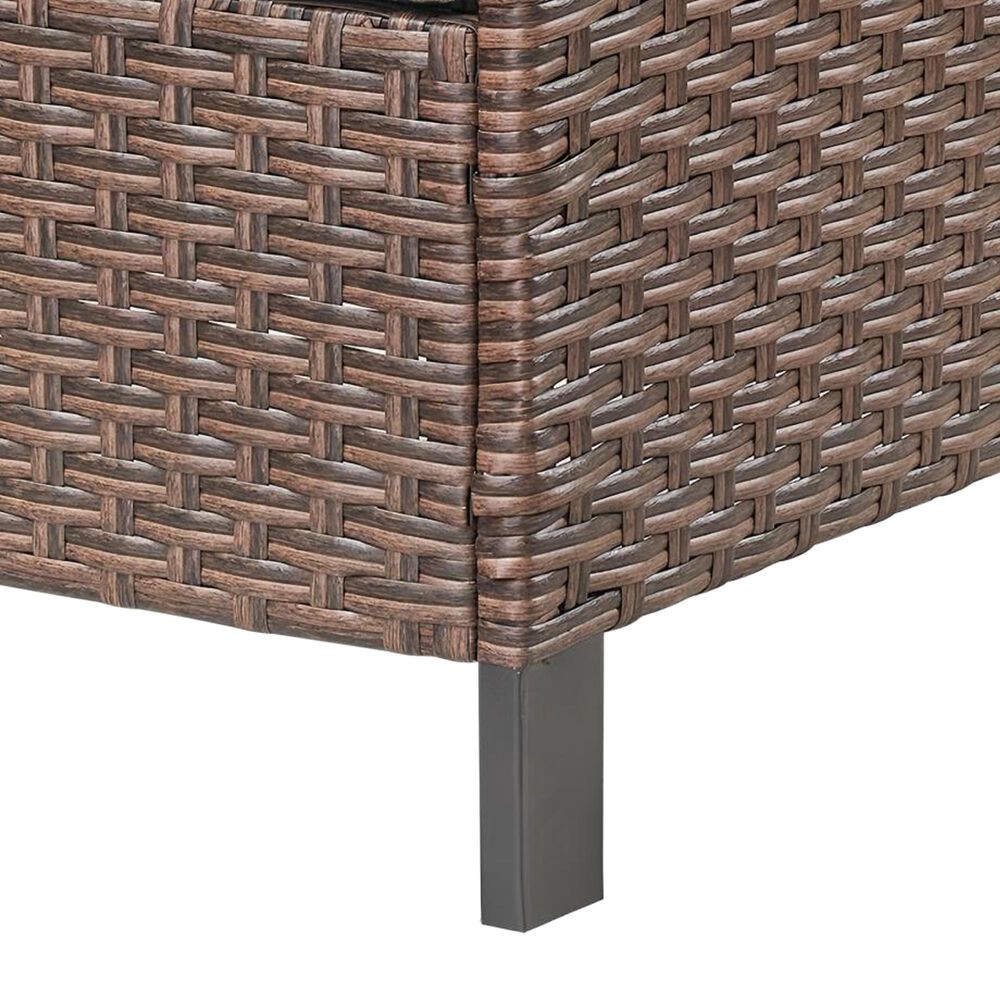 Sunwell Garden 17.3" Ottoman with Beige Cushion in Brown (Set of 2), , large