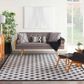 Nourison Aloha Geometric 12" x 15" Black and White Indoor/Outdoor Area Rug, , large