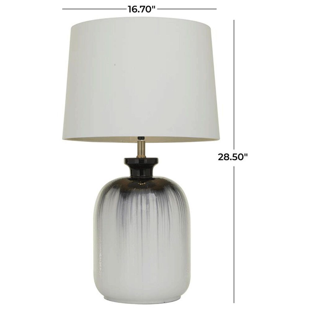 Maple and Jade Glass Rounded Cylinder Table Lamp in White and Black Ombre, , large
