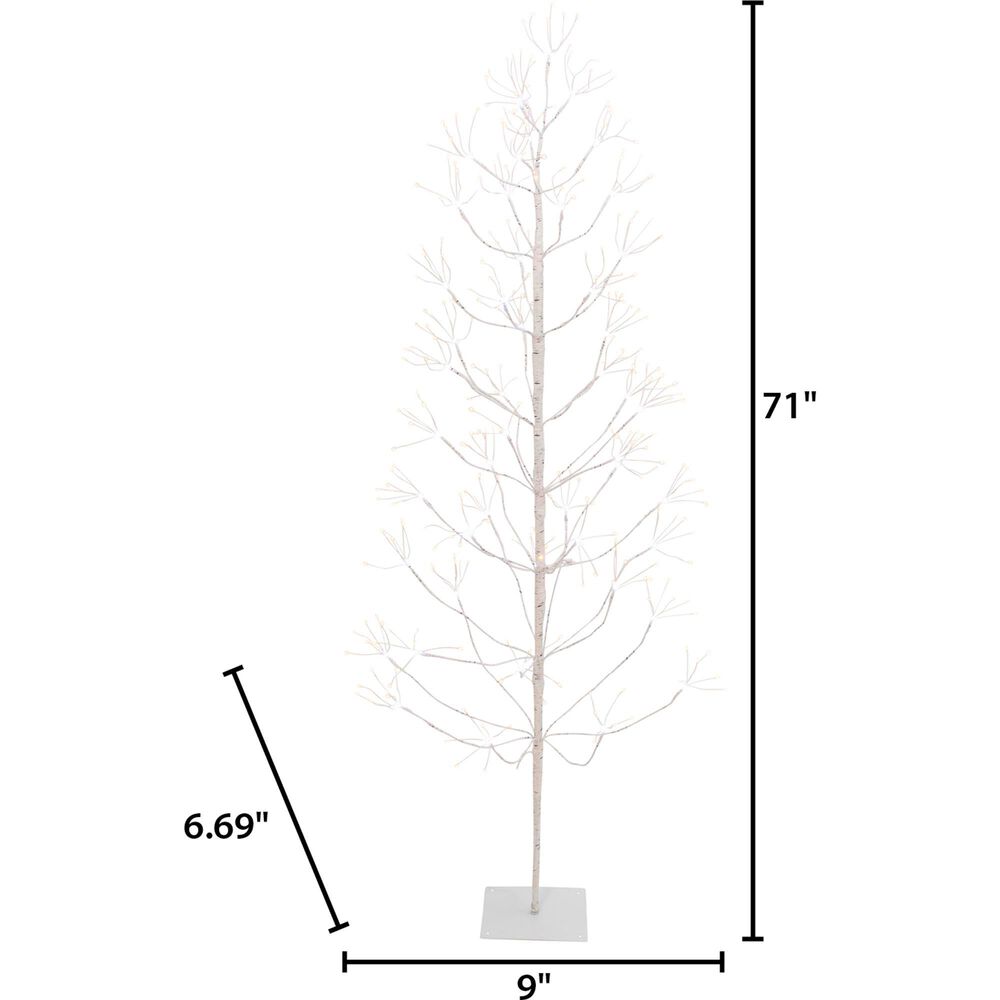 The Gerson Company 6&#39; Birch Tree with Warm White and Cool White LED Lights in White, , large