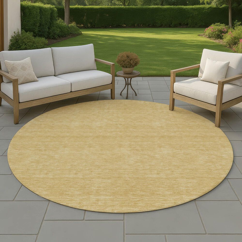 Dalyn Rug Company Soft Essentials Solid Gold 8' Round Area Rug, , large